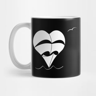 Lonely Heart-Sailboat (white sails) Mug